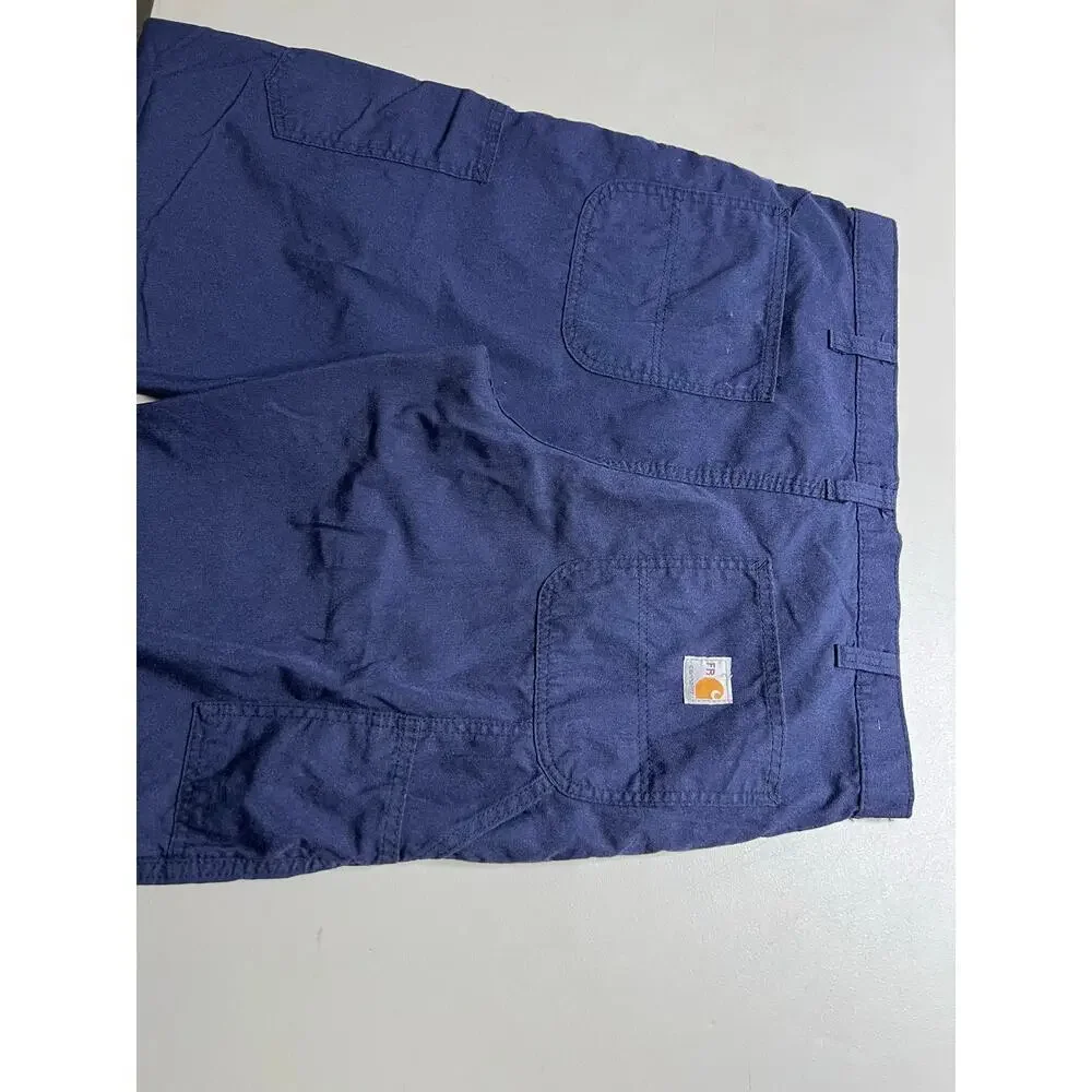 Carhartt FR Blue Men 36x32 Work Pants Y2K utility Retro distress casual outdoors